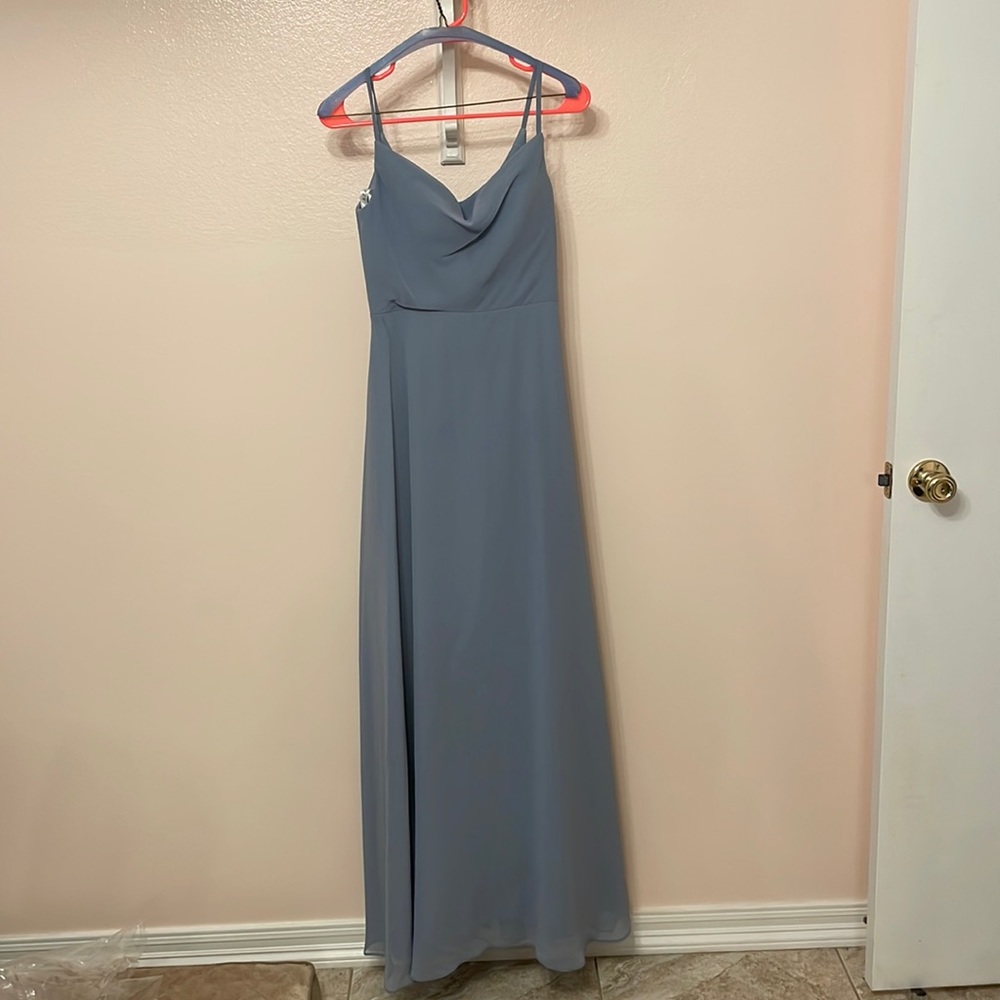 Azazie Daenerys dusty blue size A0